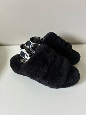 UGG Fluff Slides with Branded Heel Strap